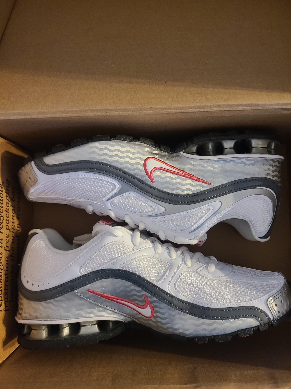 NIKE REAX RUN 5 White Running Athletic Shoes Sneakers 407987-116 Women's Size 9